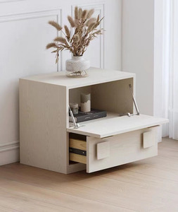 Armoire latérale de rangement en bois massif de chêne <span class=keywords><strong>Carmen</strong></span>, style moderne du milieu du siècle, japonaise, 2 tiroirs pour chambre à coucher, salle à manger, salon, hôtel, villa, maison - Product Image 2