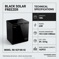 X 188L Congélateur extérieur polyvalent (réfrigération et congélation) avec panneau solaire Congélateur solaire DC 12V/24V.