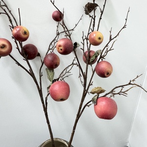 M571 árbol de manzana rojo decorativo artificial para Navidad para boda hogar Hotel restaurante decoración otoño diseño de seda - Product Image 2