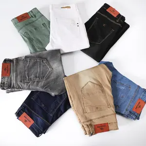 Новые поступления 2022, мужские Стрейчевые облегающие джинсы, модные повседневные зауженные джинсовые брюки, джинсы для мужчин, мужские серые, черные, хаки, белые джинсы