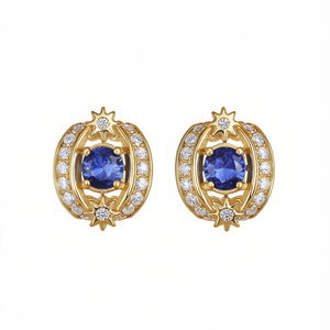 Orecchini E3317 in Oro con Diamanti, Taglio Brillante Rotondo, Colore D, Diamanti Naturali, Classici per Uso Quotidiano Femminile - Product Image 1