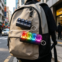 Custom Logo Cartoon Anime Design Acrylic Mechanical Keyboard Keychain Keycap Fidget Clicker Stress Relief Toy with LED Light
