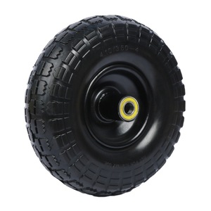 Cheng Jin Vehicles 4.10/3.50-4 PU Foam Caster Wheel Solid High Load Bearing Black 90kg Capacity - Product Image 1