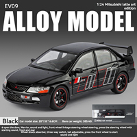 Modèle de voiture en alliage JLF 1:24 EVO9 Latte Art, jouet pour enfants, modèle de voiture en métal décoratif de collection, modèle de voiture de sport avec son et lumière