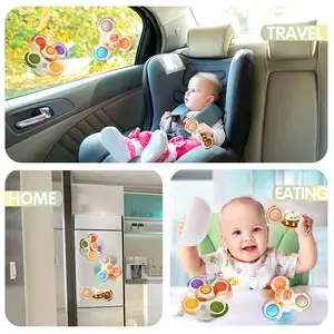 CPC 1 Year Old Baby Toys High Chair Suction Cup Base Rotating Toy Baby Fidget Spinner For Baby