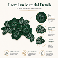 Applique en dentelle florale verte, garniture brodée de fleurs et de feuilles pour robes, chemisiers, sacs, vêtements et décoration de mode DIY