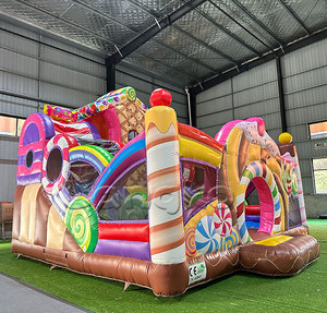Vendita calda di qualità di gelato di forma gonfiabile gonfiabile Combo castello di salto dolce caramella parco giochi gonfiabile per i bambini - Product Image 3