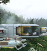 Capsule spatiale mobile de luxe modulaire, maison préfabriquée en structure d'acier, mini-cabane pour hôtel, complexe hôtelier, camping, maison d'hôtes, villa