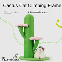 Rak Panjat Kucing Kaktus, Pohon Kucing, Rak Panjat Kain, Tiang Garukan Kucing Vertikal Besar, Papan Garukan Kucing, Mainan Kucing, Sarang Kucing