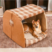 Lit-tente de luxe moderne pour chien et chat toutes saisons avec housse amovible et lavable pour animaux de petite et moyenne taille