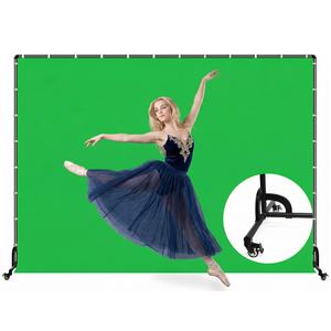 Support de fond vert mobile 2x3M avec roues pour studio photo et vidéo, support de fond roulant avec écran vert - Product Image 3