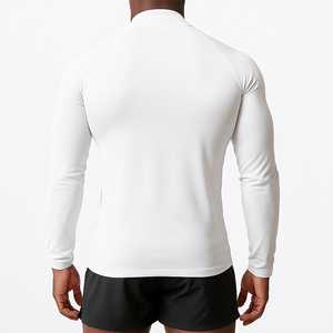 Sudadera de compresión de cuello alto para hombre con media cremallera, manga larga, para fitness, con cremallera, para entrenamiento de invierno, gimnasio, correr, hecha de forro polar. - Product Image 2