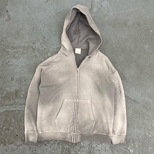 Custom Streetwear Hoodie - No String Fleece Blank Boxy Zip Up