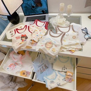 [Personalizzato] Set estivo per bambini in cotone a due pezzi, stile coreano, top per bambini e <span class=keywords><strong>bambine</strong></span>, abbigliamento da casa primavera/estate, senza maniche, con stampa a cartoni animati - Product Image 3