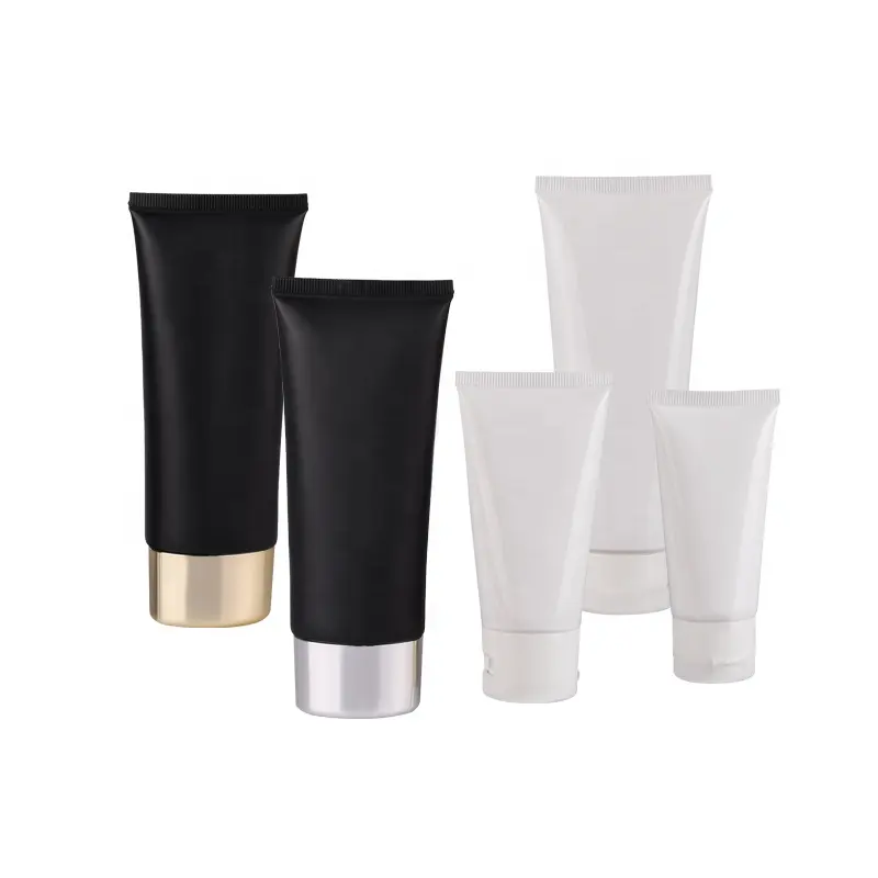Empty Cosmetic facial Cleanser tube 10ml 15ml 30ml 50ml 80ml 100ml 200ml White Black Plastic Squeeze Hand Cream Soft Tube Hose