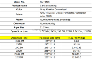 อุปกรณ์เสริมรถ<span class=keywords><strong>ย</strong></span>นต์ 4x4 ผ้าคลุม PVC สำหรับออฟโรด ผ้า Oxford 420D กันน้ำ ใช้เป็นหลังคาคลุมรถ ที่บังแดด - Product Image 6