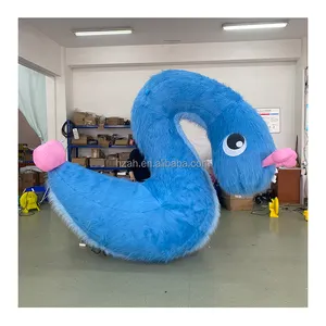 Individuelles blaues plüsches aufblasbares Riesen-Schlange-Karikunstmodell aufblasbares Schlangenballon