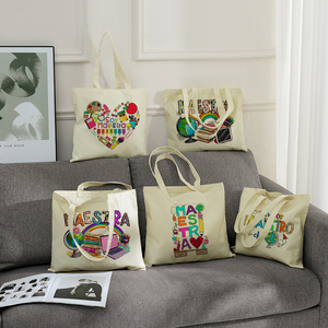 Bolsa de Lona Personalizada con Diseño de Regalos para Maestras de Español, Bolsa de Hombro Personalizada para Viajes, Bolsa de Compras para Mujer - Product Image 1