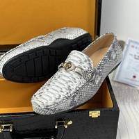 Chaussures en cuir de python 100% pour hommes, chaussures décontractées élégantes à semelle souple antidérapante, best-seller, offre spéciale
