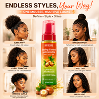 Mousse Coiffante Éclat Style Marocain à l'Huile d'Argan : Crée des Boucles Douces, Définit les Frisotis, Apporte une Brillance Exotique – Mousse Capillaire Naturelle