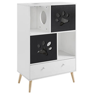 Sam's Pets 45 Inch Convertible Cat Tree <b>End</b> <b>Table</b> with Drawer Storage Dual Tier Cat Condo Plush Bed - Product Image 1