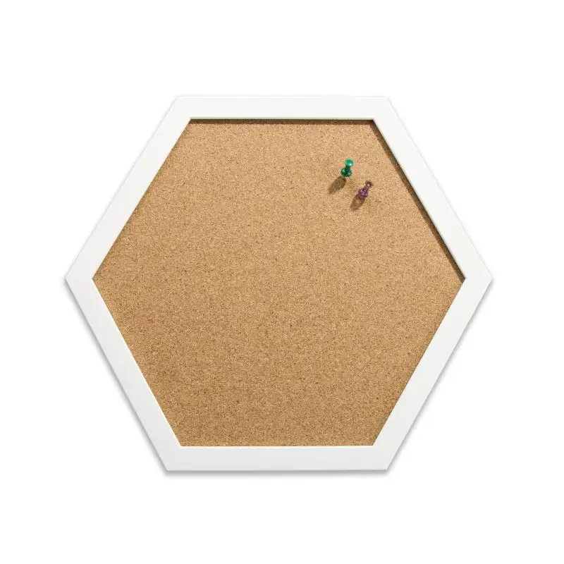 Aanpasbare Zeshoek Kurk Bulletin Combo Board Achtergrond Wanddecoratie Natuurlijke Kleur Mdf Frame Memo Mark Board