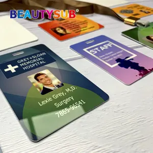 BEAUTYSUB 1.3mm HD 광택 흰색 양면 승화 알루미늄 ID 카드 고품질 금속 사용자 정의 카드 열전달 인쇄