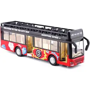 21cm זוגי דקר אוטובוס אור צליל Diecast דגם סגסוגת מתכת סיור אוטובוס צעצוע לילדים