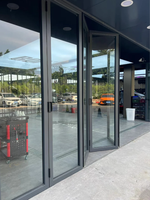 Puerta Plegable de Doble Vidrio Templado, Insonorizada, Resistente al Viento, Aislamiento Térmico, Rotura Térmica, Moderna, para Apartamentos, Villas y Centros Comerciales