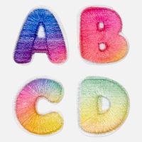 Écussons brodés personnalisés à coudre ou à coller, motif lettre alphabet, décoration en dentelle pour chapeau, en chenille et PU