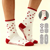 Chaussettes de Pilates mi-mollet antidérapantes tricotées personnalisables POPSOX avec design respirant et séchage rapide pour l'entraînement professionnel au yoga