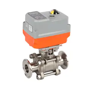 NPT BSP 1.6-10mpa High Temperature Stainless Steel 304 316 DC24V 3 Piece Thread Motorized Valve Electric Actuator Ball Valve