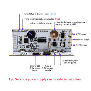 XY-<b>CLOCK</b> WiFi Network Time Synchronization Module, Automatic DIY <b>Digital</b> Electronic <b>Clock</b> Board - Product Image 6