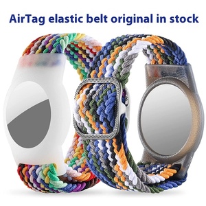 <span class=keywords><strong>Funda</strong></span> protectora de banda elástica ajustable Airtag para iPhone Correa tejida de nailon con rastreador localizador antipérdida de cordón de <span class=keywords><strong>Apple</strong></span> - Product Image 6