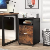 Classeur mobile de support d'imprimante moderne de roues de roulement avec la serrure et le classeur en bois de taille de lettre de 2 tiroirs pour le bureau à domicile