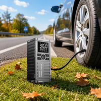 Démarreur de voiture 4*1800mAh 90W 14.8V avec booster de batterie, pompe à air LED, écran numérique et banque d'alimentation USB/Type-C pour voiture, camion, moto