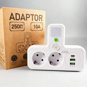 <span class=keywords><strong>Regleta</strong></span> <span class=keywords><strong>de</strong></span> Enchufes LED Multifuncional Blanca <span class=keywords><strong>5</strong></span> en 1 <span class=keywords><strong>de</strong></span> 10A y 2500W con Diseño <span class=keywords><strong>de</strong></span> Enchufe Europeo para Uso en el Hogar y la Oficina, Directo <span class=keywords><strong>de</strong></span> Fábrica - Product Image 1