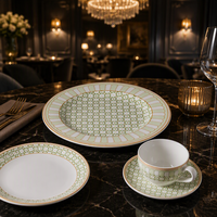 PITO Nouveaux Services de Table de Luxe en Porcelaine – Assiettes et Bols en Céramique en Forme de Fleur
