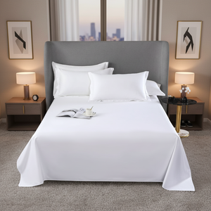 Lenzuola in Puro Cotone Bianco Personalizzate per Hotel, Lenzuola con Angoli Elasticizzati - Product Image 5