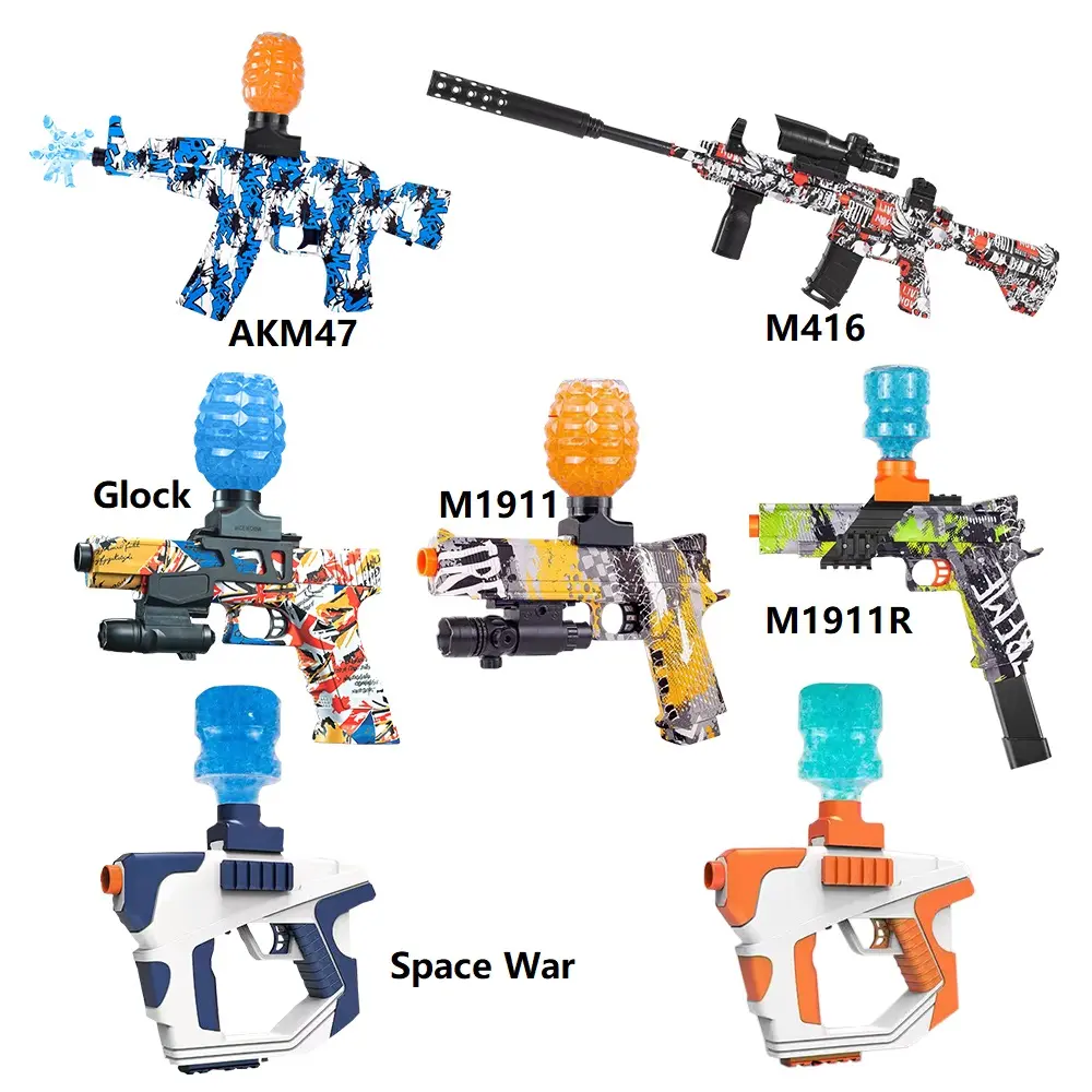 AKM 47 जिलेटिन बंदूकें रिचार्जेबल छलावरण खिलौना पानी गेंद बंदूक