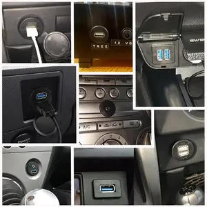 Flush Mount USB Dock Adapter Instrument Panel Auto Panel Dual Port USB 3.0 To Type-C Male To Female Panel Mount Extension Cable