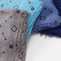 Coton et lin sensation bronzant impression carré petites fleurs femmes mode foulard musulman écharpe en gros