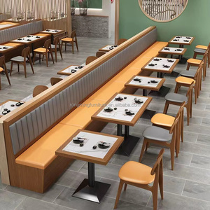 Usine Personnalisé Moderne Fast Food Restaurant Table Chaise Ensemble Motif Carré pour Bar Hôtel Café Gourmet Restaurant Bois Métal - Product Image 2
