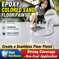 Revêtement de sol époxy auto-nivelant effet marbre couleur sable, marque SL, pour usage domestique et garage, résistant à l'usure, avec truelle à couteau