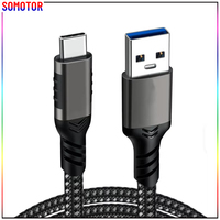 Kabel USB3.2 Gen 2 tipe C ke C, selubung aluminium, anyaman nilon, pengiriman cepat, pengisian cepat 3A, transfer data 10Gbps