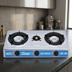 Table de cuisson à gaz 2+1 brûleurs en acier inoxydable, cuisinière à gaz manuelle pour la maison et les restaurants - Product Image 3
