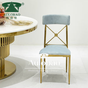 Aulobao เก้าอี้แต่งงานสำหรับเจ้าสาวกรอบโลหะหุ้มด้วยโลหะสไตล์โรโคโค่ - Product Image 2