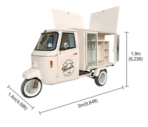 Un chariot alimentaire à trois roues de type « Tuk-Tuk », un best-seller, idéal pour la vente de bière et de café. - Product Image 6