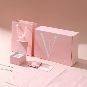 <span class=keywords><strong>Ensemble</strong></span> d'emballages de luxe pour bijoux avec logo personnalisé, boîte à collier, bague, boucles d'oreilles avec sac en papier, vente en gros, <span class=keywords><strong>ensemble</strong></span> de boîtes à bijoux personnalisées en vrac - Product Image 4