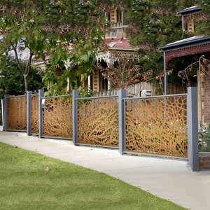 Clôture de jardin, de cour ou de patio moderne et luxueuse en acier au carbone écologique, panneaux de treillis/clôture/écran extérieur, service de modélisation 3D - Product Image 6